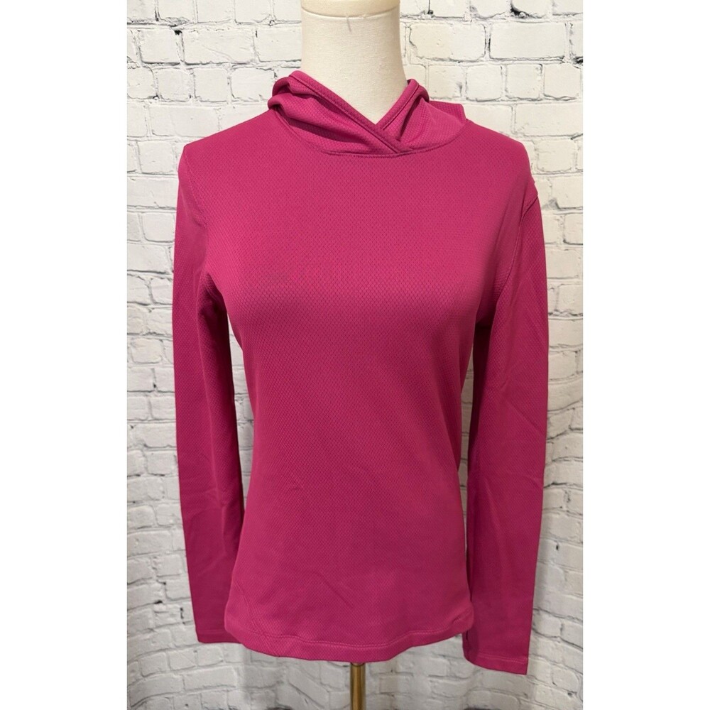 Under Armour Women's Medium Fitted Cold Gear Pink Lightweight Hoodie Sweatshirt